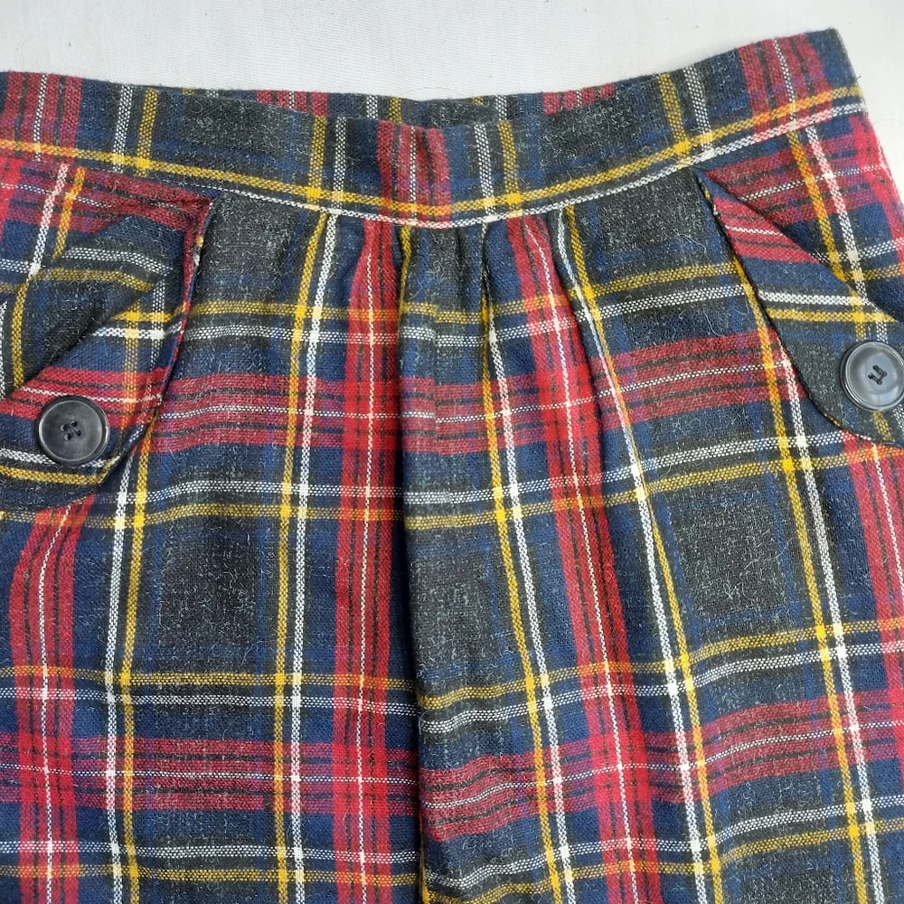 Encore Vintage 80s Plaid Pleated Pencil Maxi Skirt, Medium - Picture 4 of 11